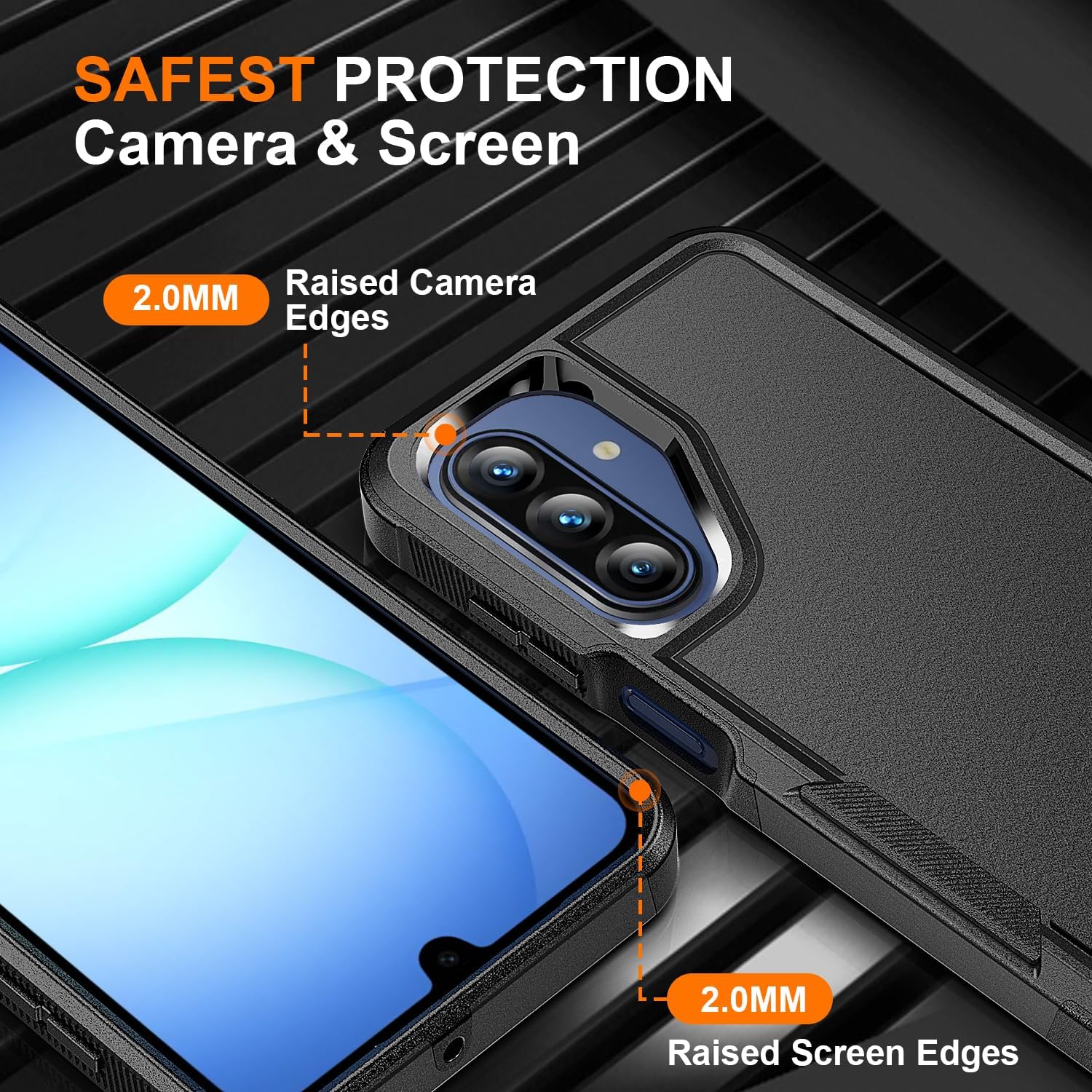 Phone Case: 3pcs (1 Phone Case + 2 Screen Protectors) Heavy-Duty Protective Shockproof Hard Phone Case Suitable for Samsung A17 A16 A15 A56 A36 A55 A35 4G 5G S26 S25 Ultra S24 S24 S23 Ultra S23 FE S22 Ultra S22Plus S21 ULtra Plus FE 4G 5G Cellphone