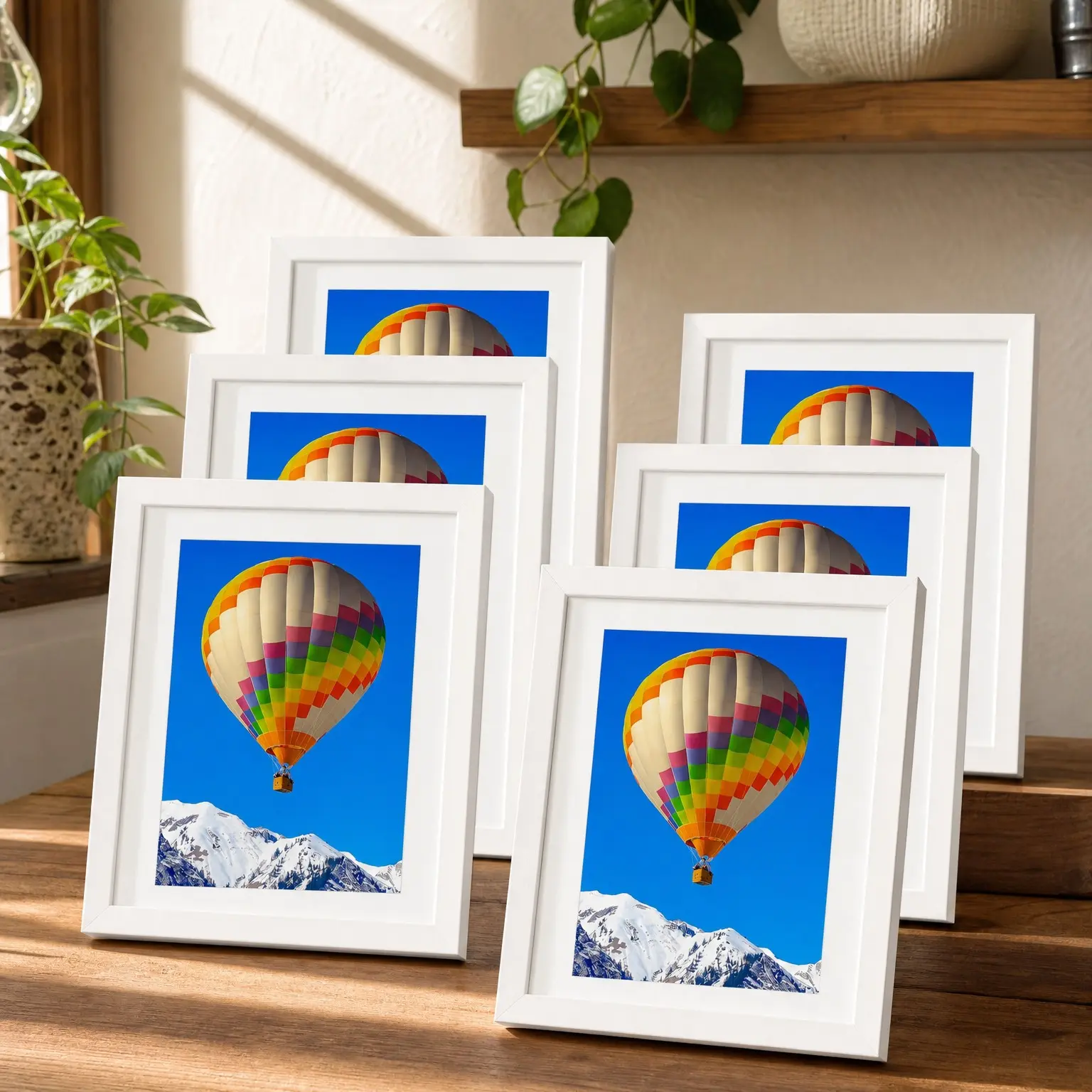 8x10 Picture Frame Set of 6, White Photo Frames Bulk with HD Plexiglass, Display 5x7 with Mat or 8x10 Without Mat, Multi Collage Frames for Tabletop or Wall DisplayGift
