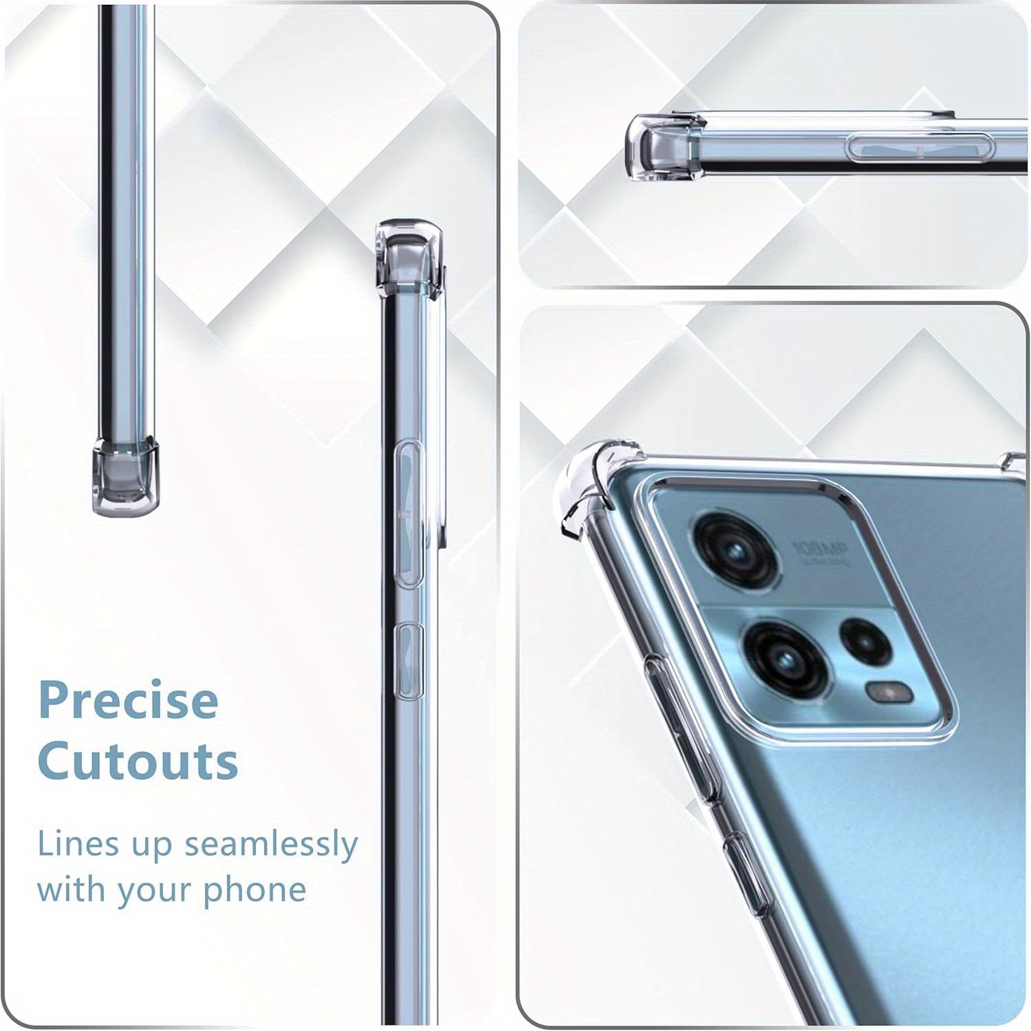 Case for Motorola Moto G72, Clear Phone Case with Reinforced Corners Camera Protection Bumper Slim Fit Shockproof Flexible TPU Case, Transparent