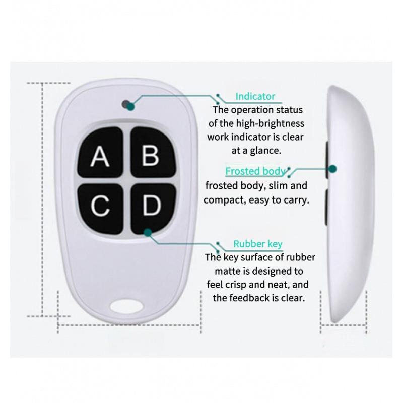 Garage Door Remote Control for Cloning Electric Roll-Up Garage Doors with Wireless Transmitter Fixed Code Security Handle