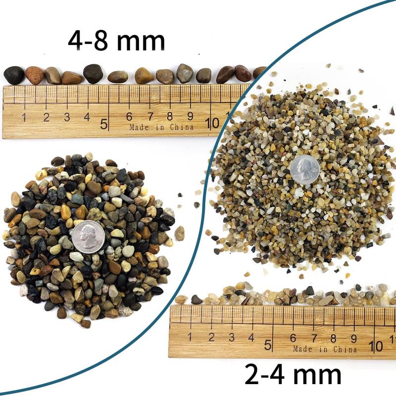 Coarse Sand, Colored Rocks Pebbles, Quartz Sand for Cactus Bonsai, Succulent Plant Bonsai Paving, Vase Filling Decoration, Natural Sand for Fish Tank Decoration Paving(2-4mm)