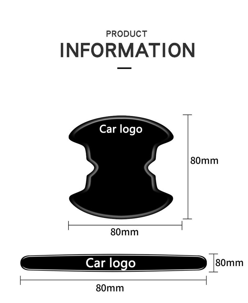 4 or 8 Pcs Car Door Handle Bowl Anti-Collision Protective Stickers for Toyota, Prius and Auris Auto Accessories