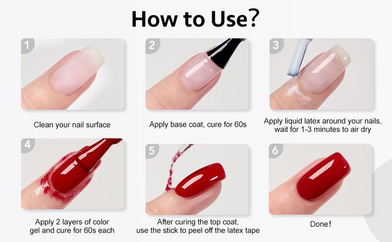 GAOY Liquid Latex for Nails, 16ml Peel Off Cuticle Guard with Stick, Skin Barrier Protector Latex Tape for Nail Polish Nail Art DIY