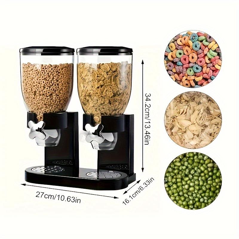 Dual-control dry food dispenser, leak-proof design, large capacity for storing grains, oats, rice, and nuts
