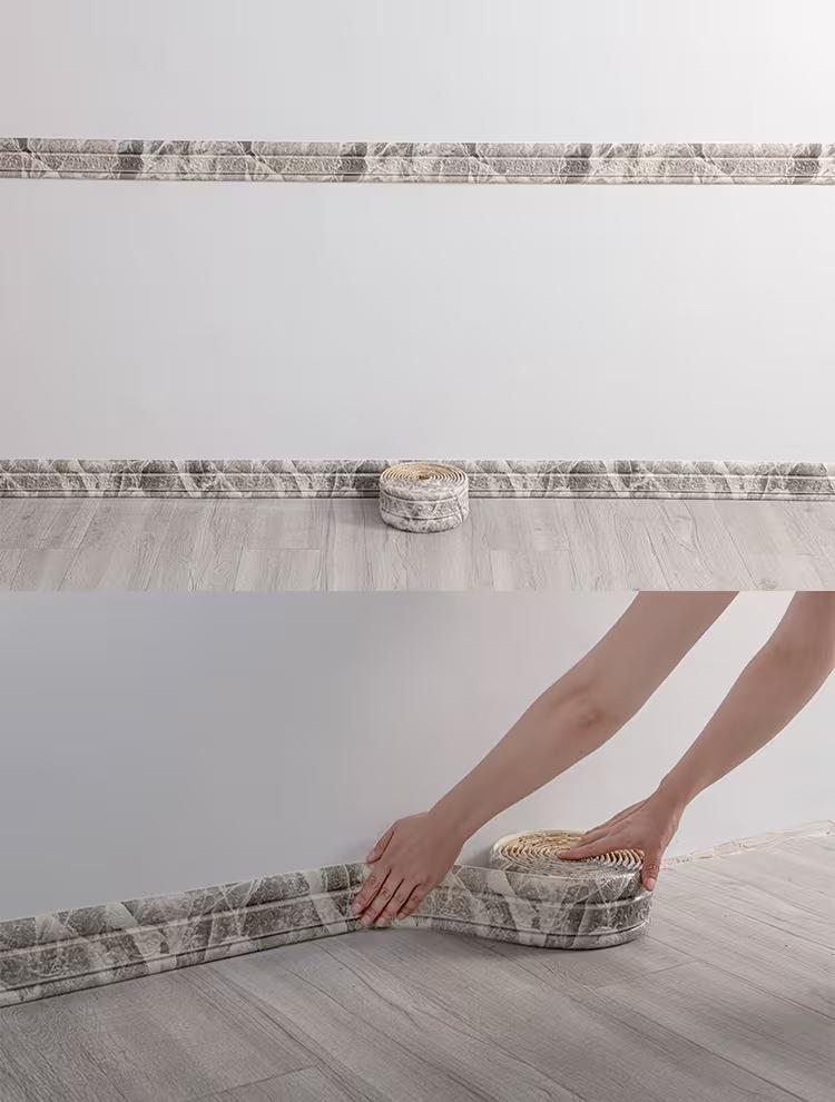 362.2 Inch (90.55 Inch X 4 Rolls) 3D Self-Adhesive Waterproof Wall Stickers - Foldable, Multiple Colors Availabel and Stick, Foam Decorative Strips, Wallpaper Borders, Foam Baseboards, Wall Stickers, Suitable for Home Decoration