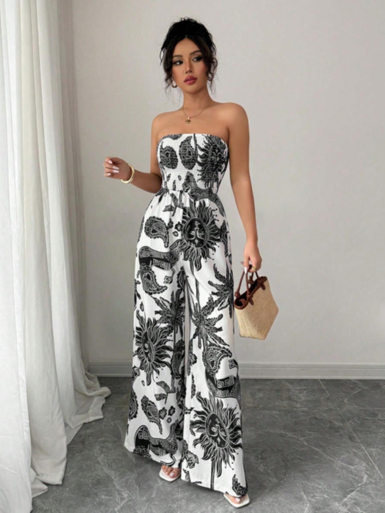 Women's Woven Fabric Casual Fitted Jumpsuit, All-Seasons Wearable One-Piece, Comfortable & Stylish Design for Daily Use Women's Woven Fabric Casual Fitted Jumpsuit, All-Seasons Wearable One-Piece, Comfortable & Stylish Design for Daily Use