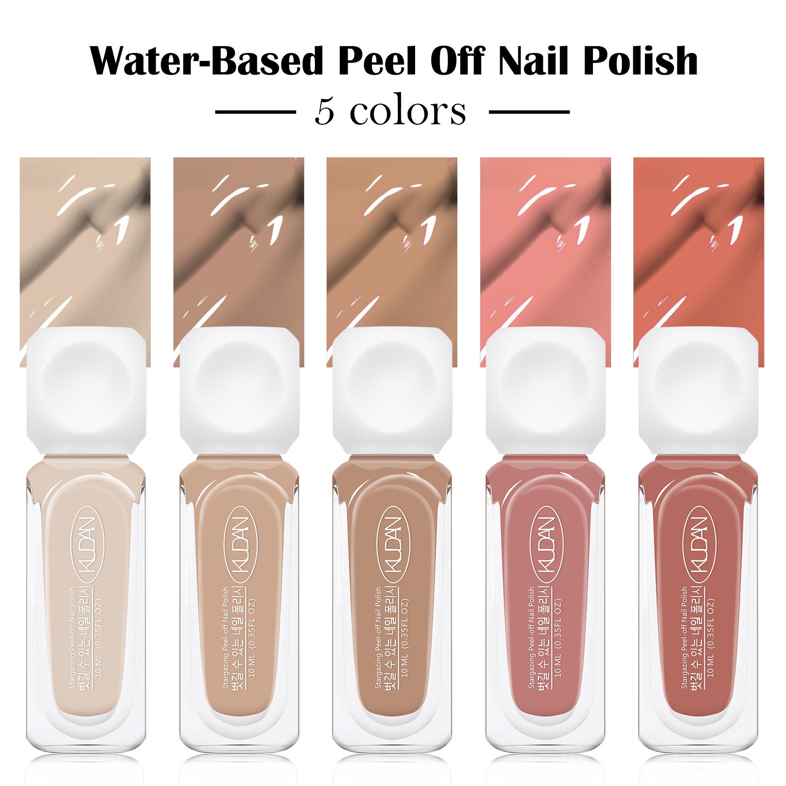 Quick Drying Nail Polish Set, 5Count/Set New Trendy Nail Polish Varnish, Alcohol-free|Odorless|No-bake|Water-Based|Peel-off|Easy-to-Apply|Multicolor, Suitable for Daily Nails & Festival Nails,Nail Art Supplies for Women & Girls, Nail Manicure