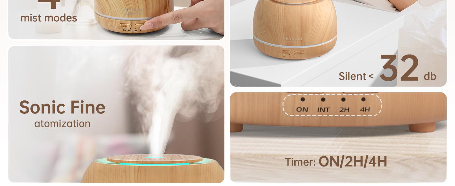 ASAKUKI Essential Oil Diffuser+10 Oil Set for Home&Office, Fragrance Aroma Humidifier, Night Light, Auto-Off Remote Control Freshener - 300ML Woody Flower Scented Perfume White Fall Home Decor ASAKUKI Essential Oil Diffuser+10 Oil Set for Home&Office, Fragrance Aroma Humidifier, Night Light, Auto-Off Remote Control Freshener - 300ML Woody Flower Scented Perfume White Fall Home Decor