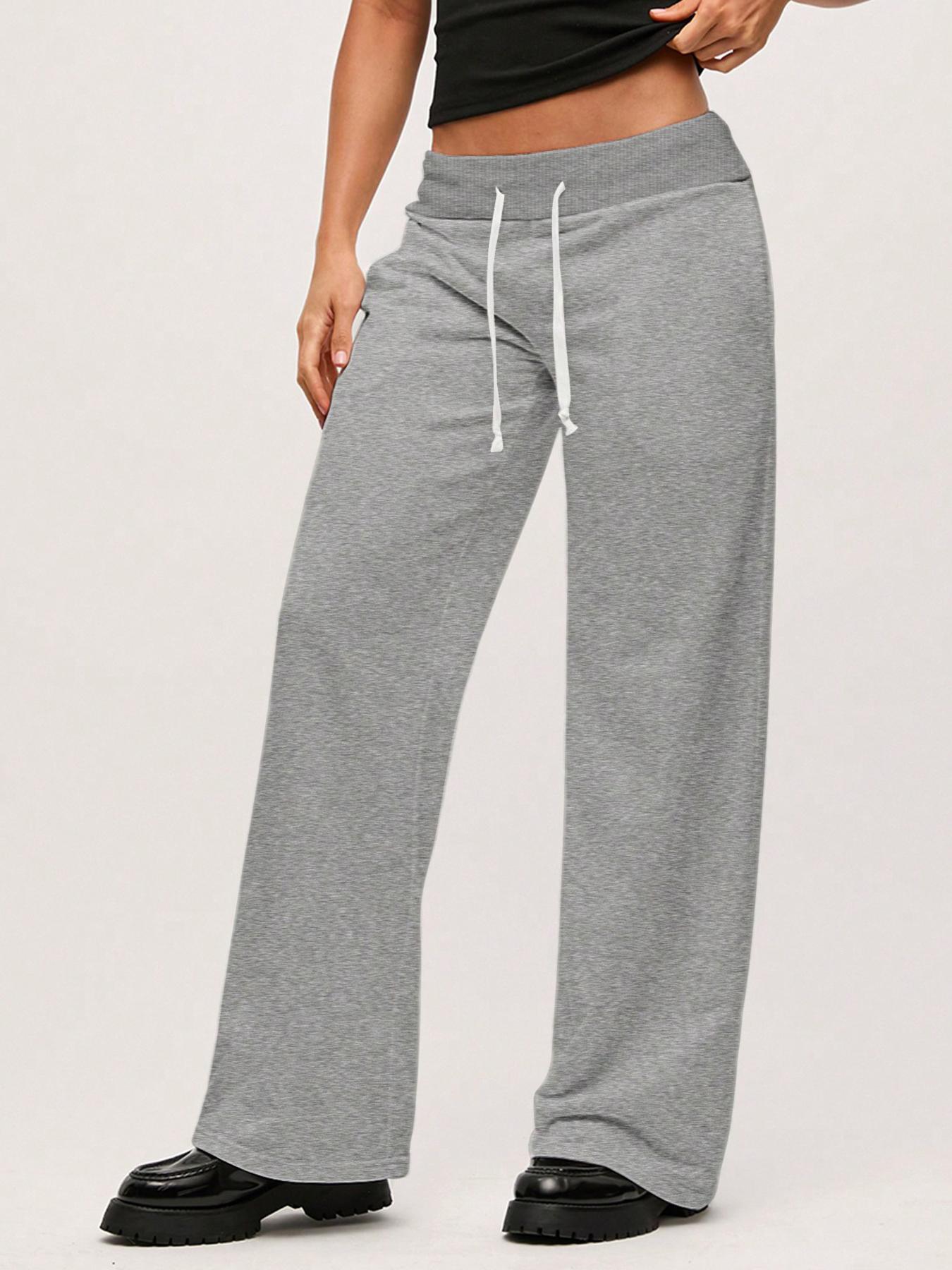 Women Casual Solid Color Loose Fit Low Waist Knitted Sweatpants, Warm Comfort, Cozy Chic, Daily Commute, Stylish & Comfy, Casual Chic Bottoms