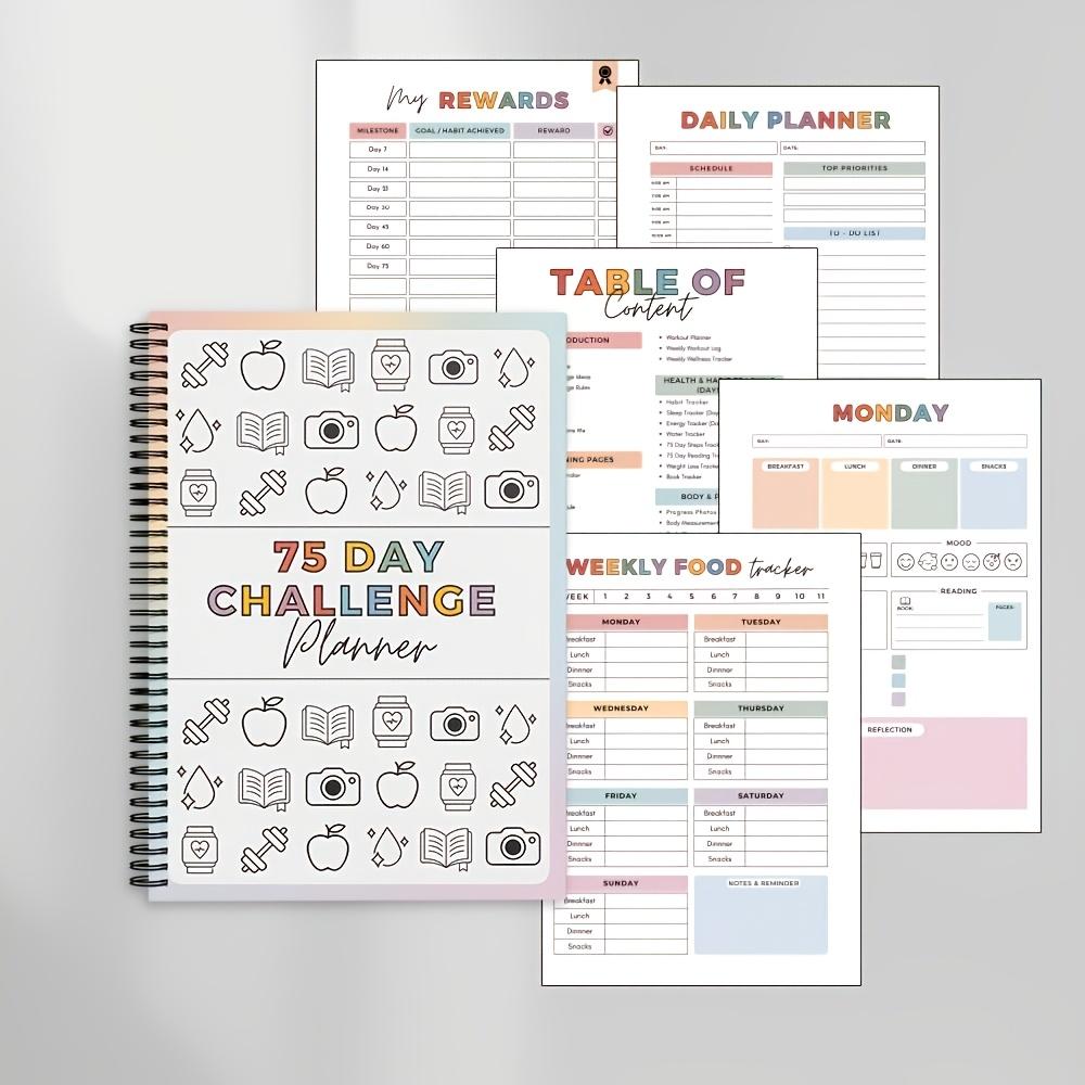 Fitness Transformation Notebook & Habit Tracker - All-in-One Wellness Journal for Daily Goals, Meal Plans, Workout Progress & Body Measurements, Motivational Organizer with Weekly Reflection Pages