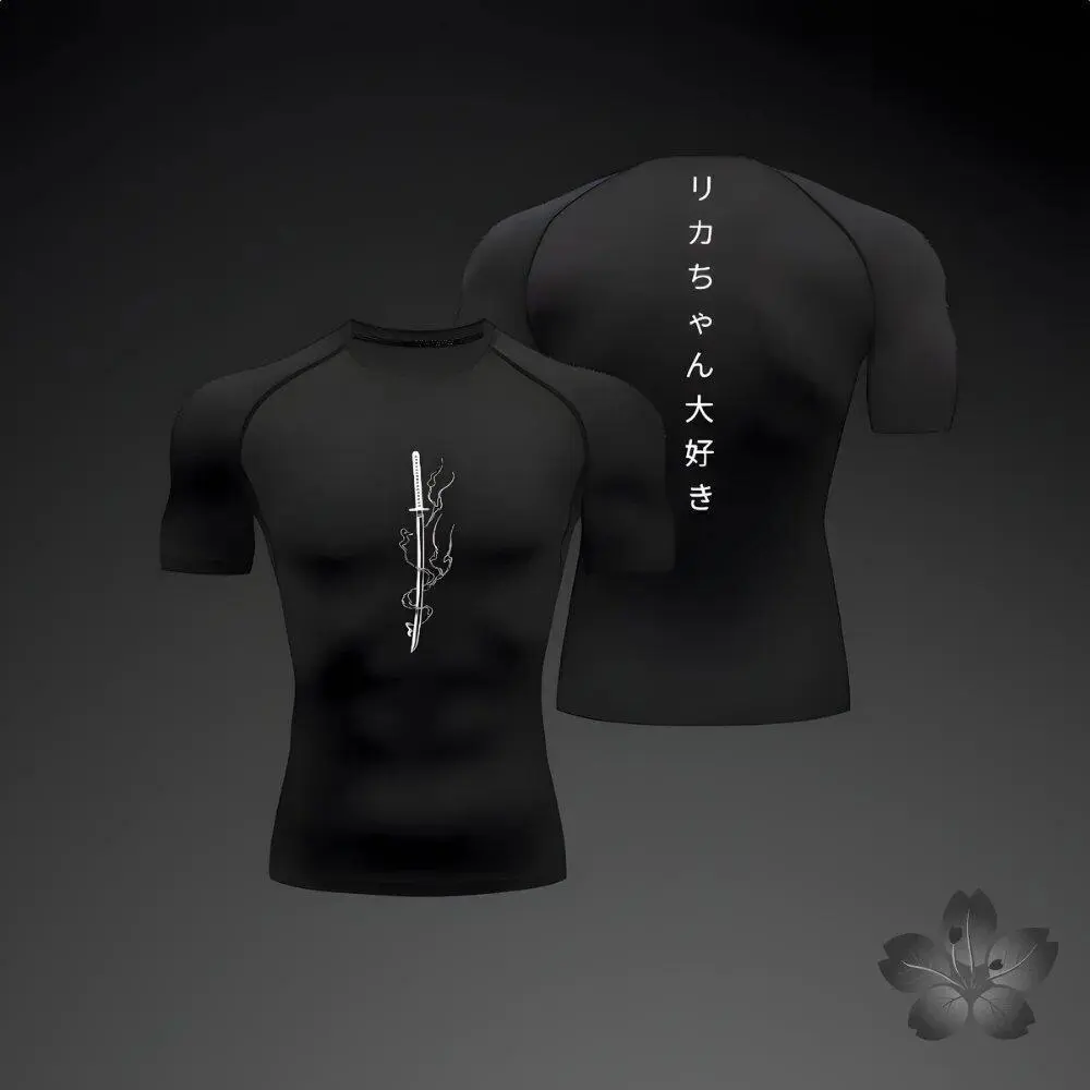 Summer Short Sleeve T-shirt Men Compression Sports T shirt New Running Quick Dry Gym Jogging Shirts Rashguard Jiu Jitsu Tops Man