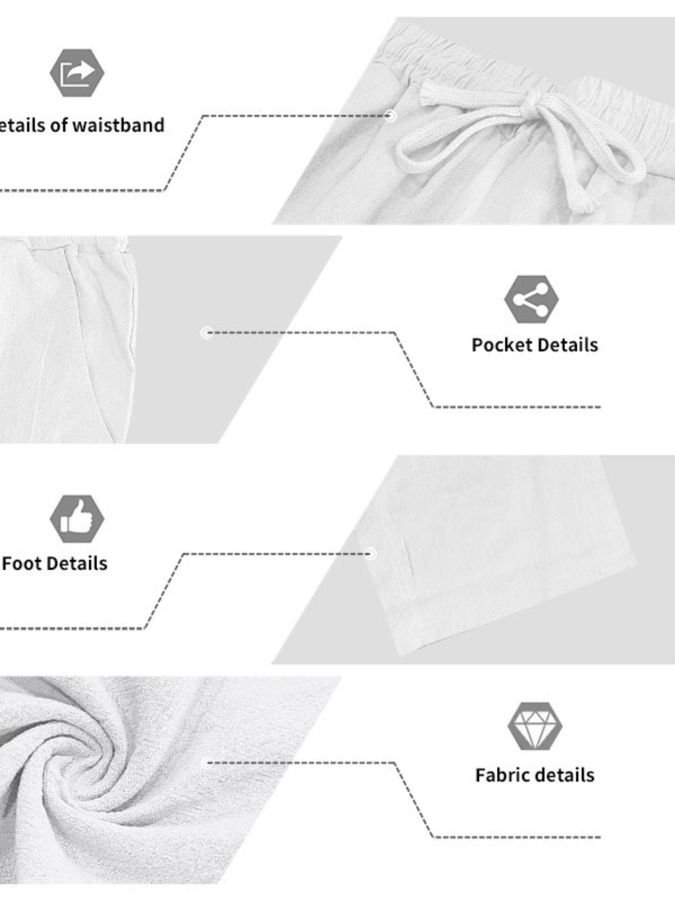 Men's summer linen long pants, in a relaxed and loose fit, suitable for daily wear, with breathable and comfortable fabric, suitable for hot weather, fashionable men's linen beach pants, trendy and simple linen straight-leg pants