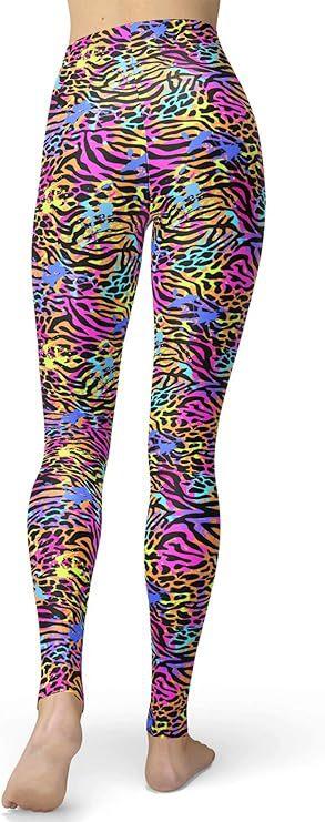 Leopard print series printed sports leggings DIY women's yoga pants fitness pants