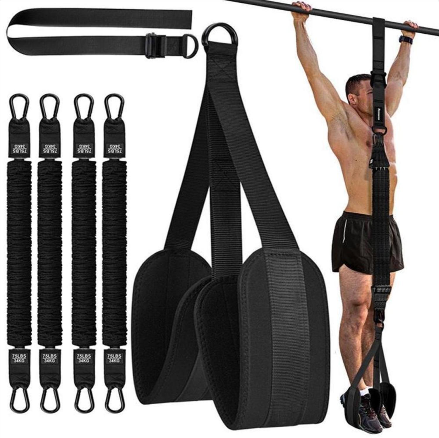 Adjustable Pull Up Assist Band, Multi-Function Strength Training Strap, Supportive Knee Fitness Stretch Rope, Home Gym Workout Equipment for Full Body Training