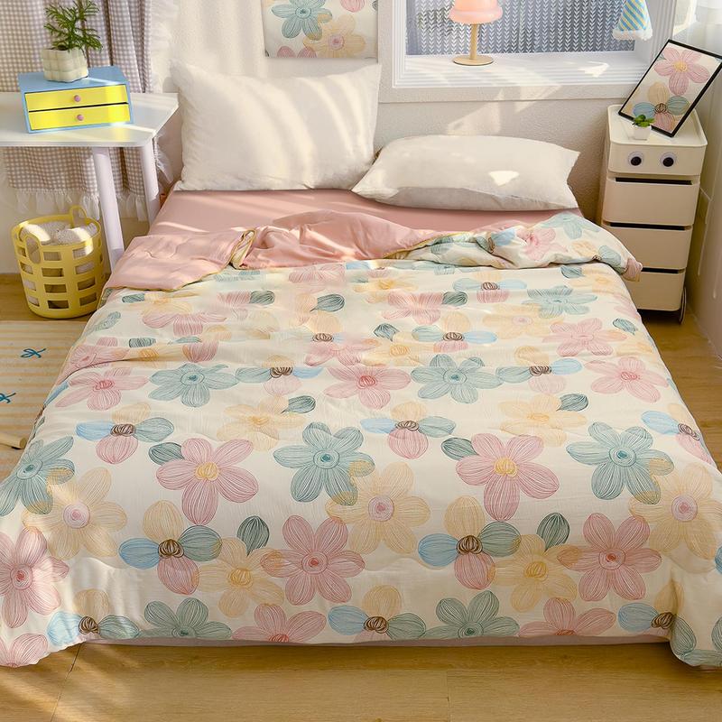 1pcs of small floral print summer quilt, super soft and skin-friendly air-conditioned quilt, suitable for use in all seasons, bedrooms, and living rooms