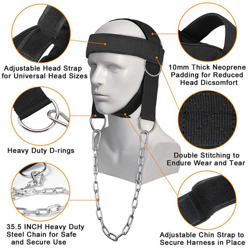 Adjustable neck strap, suitable for weight training, neck strengthening and resistance training, weightlifting headband, very suitable for fitness enthusiasts, essential for fitness, Workout Equipment