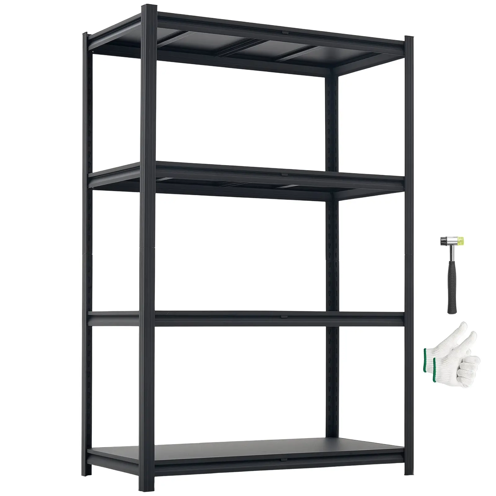 VEVOR Heavy Duty Metal Frame Garage Storage Shelves, 4 Adjustable Tiers, 2400 lbs Capacity, Functional Shelf Unit, 40.55w x 20d x 60.2in H, for Workshop Basement, Utility Rack