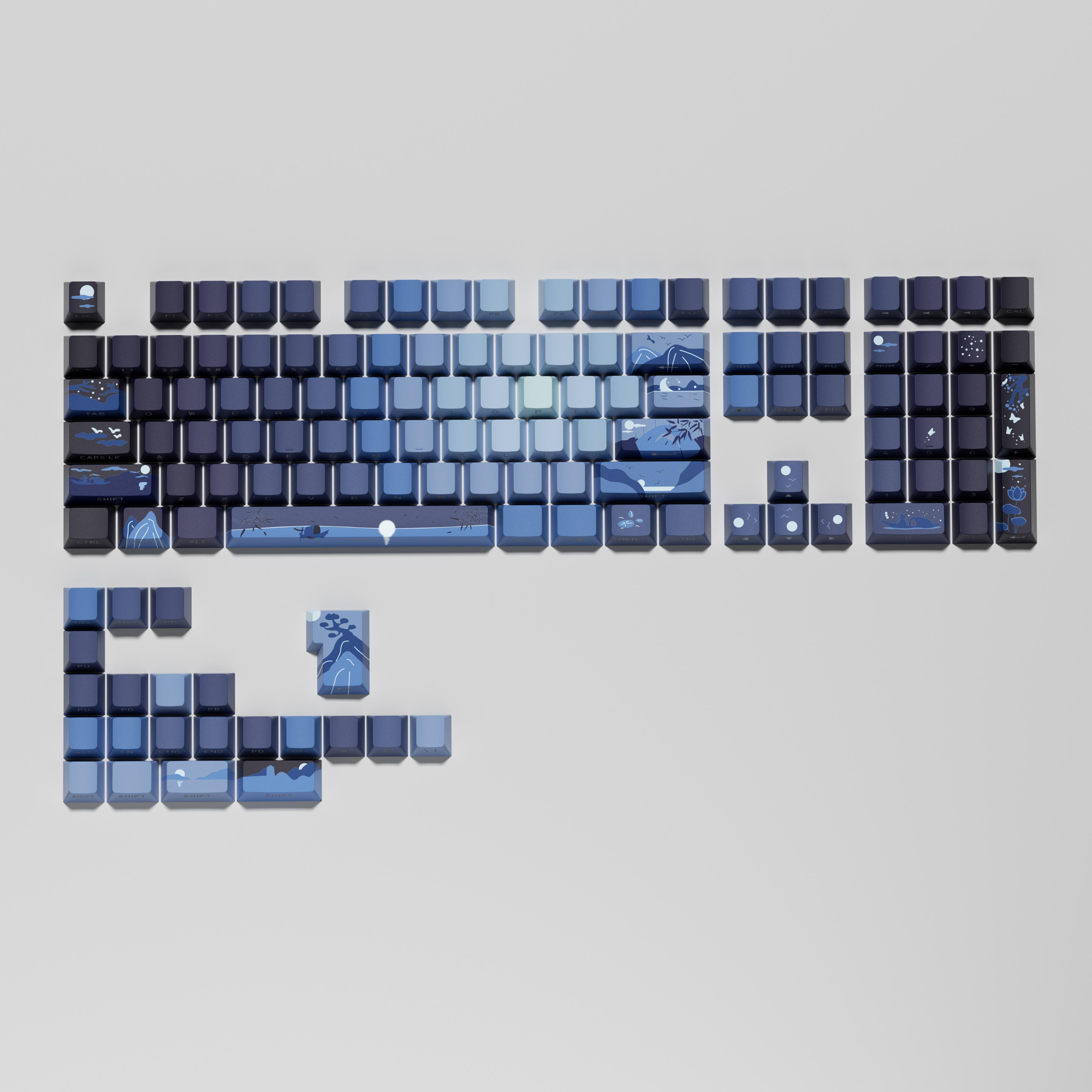 XVX Moonlight Cherry Profile Side-Print Shine-Through Dye-sub PBT Keycap Set (131-Key)