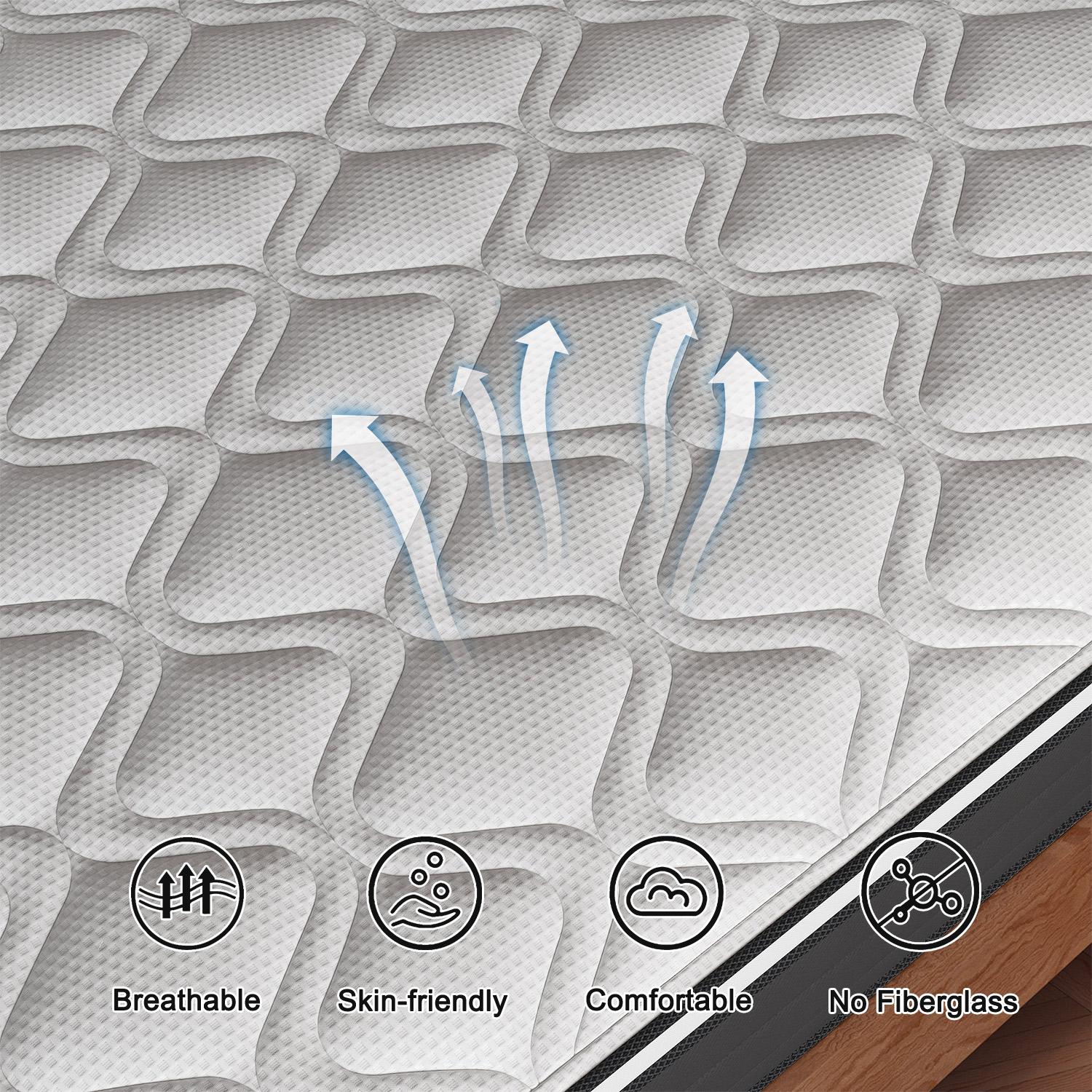 12"14" Twin Full Queen King Size Mattress in a Box Hybrid Spring  with Gel Memory Foam and Individually Pocket Innerspring Euro Top Mattresses Medium Firm for Motion Isolation, Edge Support, 100 Night Trial