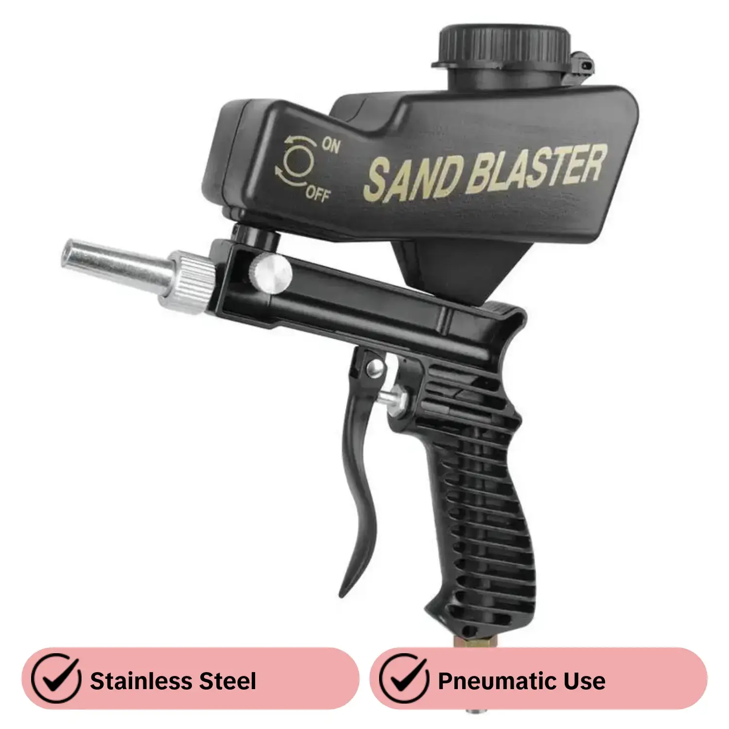 Professional Gravity Sandblasting Tools, Pneumatic Sandblasting Set for Car Body Repair, Adjustable Rust Blasting Device, Gifts for Men
