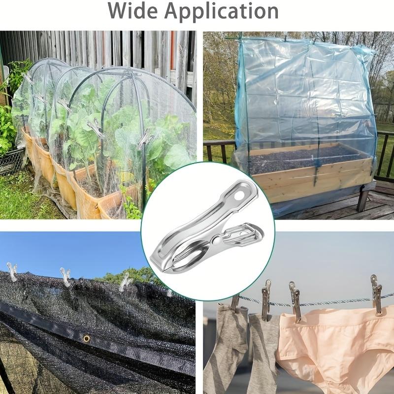 Extra Strong Heavy Duty Clothespins - Rustproof Windproof Towel Clamps for Beach & Outdoor Use, Large Clips with Secure Grip - Easy Carry Clamp Set for Laundry, Blankets, Tarps, Clothes Pins