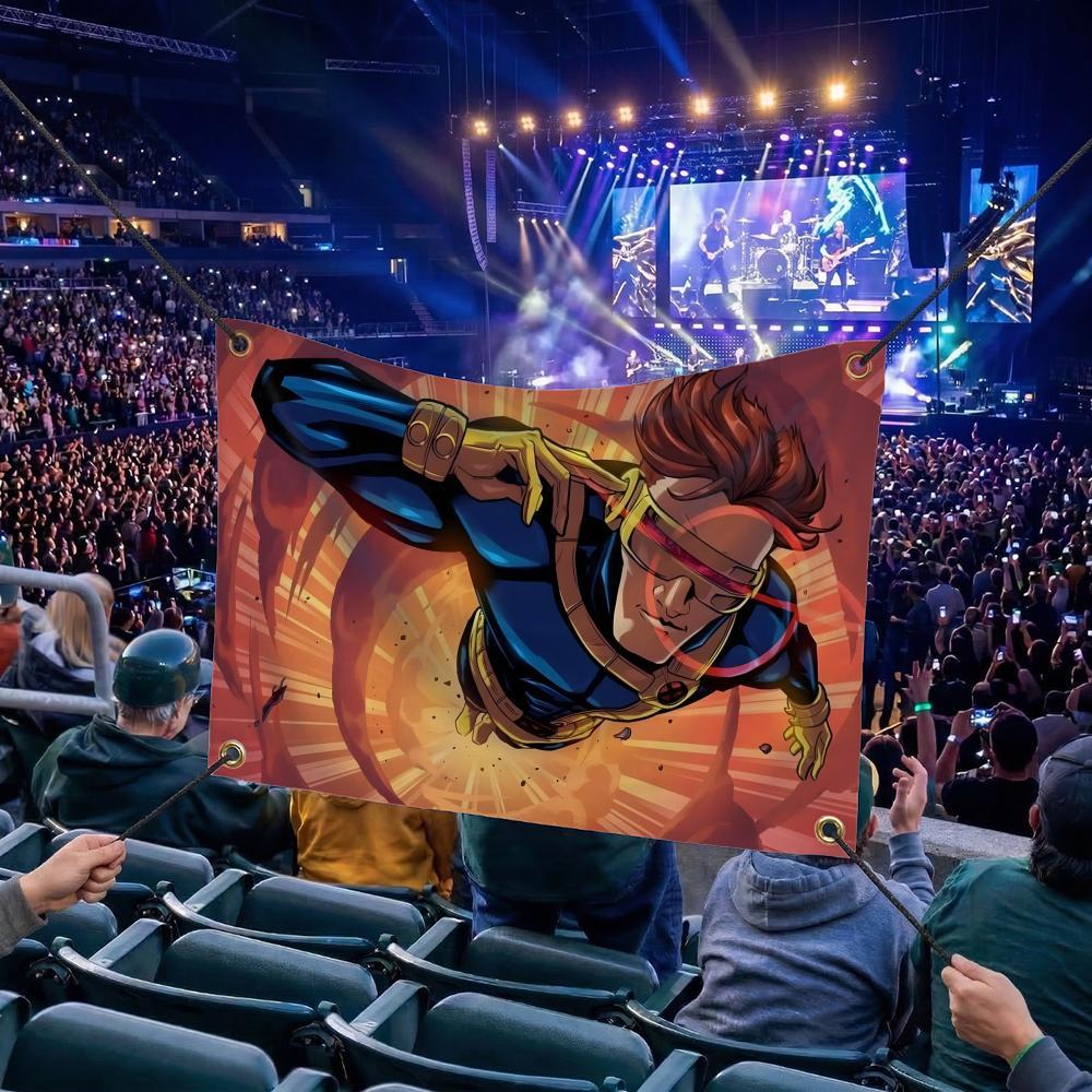 C-Cyclops MOVIE Flags Multi Size Atmosphere Flag, Cheerleading Hand Pulled Banner, Portable Outdoor Event Flag & Wall Decor for Sports, Parties, Home and Room Decoration