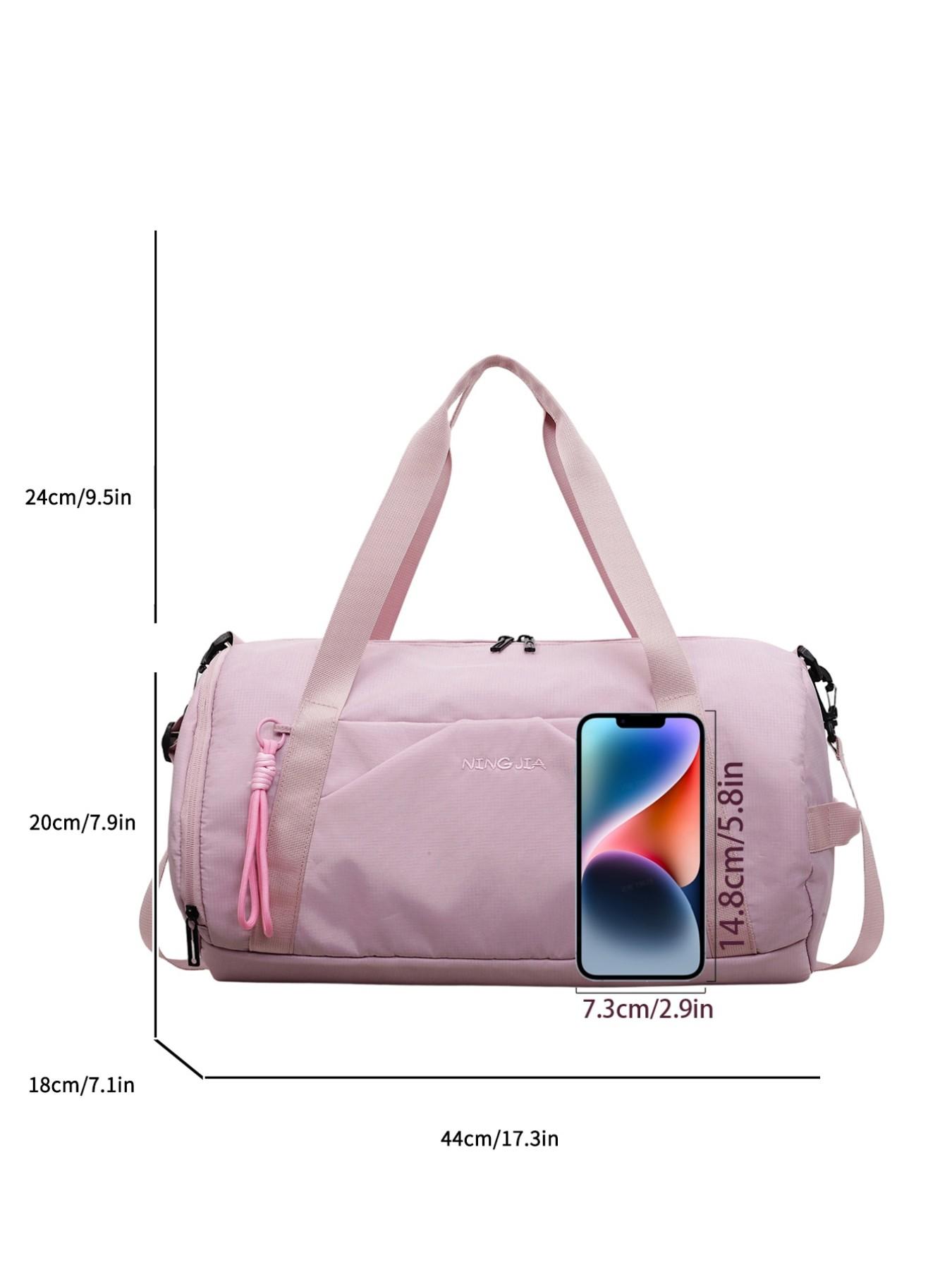 2026 New Simple Cylindrical Sports Fitness Bag, Large Capacity Short Trip Travel Bag, Yoga Dance Waterproof Storage Bag, PU Material, Workout Sport Bags, Sports Bags