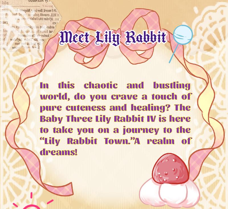 Baby Three Lily Rabbit Town V4 Plush Blind Box,12 Routine +1 Hidden Edition,Soft Cute Bunny Doll,Kawaii Girlish Toy,Mystery Box Unboxing,Trendy Collectible