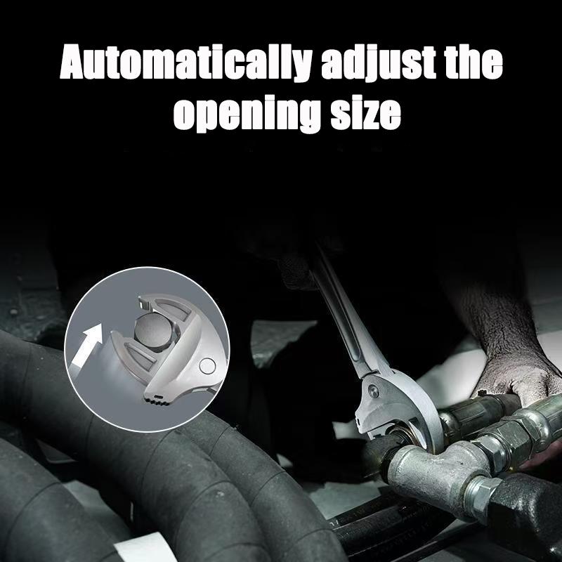 Automatic Locking Wrench, Crab Clamp Multi-Functional Quick Adaptation, Industrial Grade Adjustable Wrench for Home & Factory Repair, Self Locking Wrench