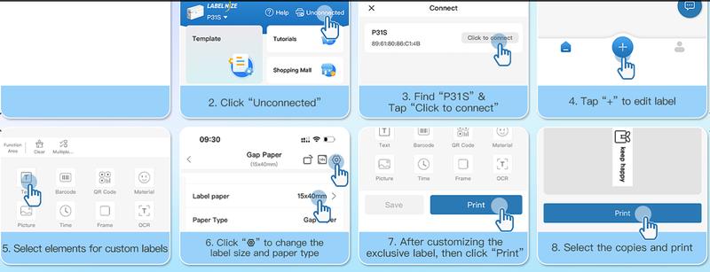 P31S Label Printer, Portable Bluetooth Label Maker, Thermal Printer for Organization, Storage, Office and Home, Gift
