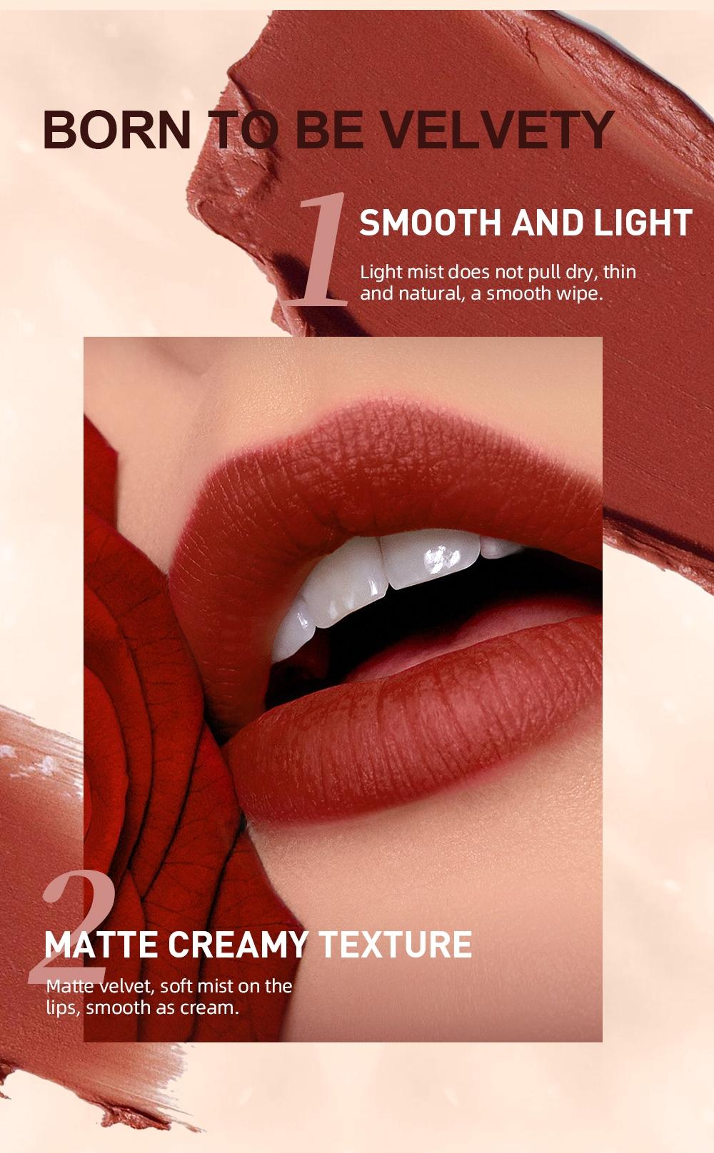 Matte Lipstick + Lip Liner Set, Long-Lasting Natural Nude Color, Non-Fading Lip Makeup Kit, Complete Solution for Lip Beauty