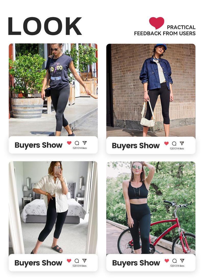 [Size up recommended] Viconow Tummy Control Capris Shorts for Women with Pockets - High Waist Bike Leggings for Gym Workout Yoga Solid Color Casual Wear