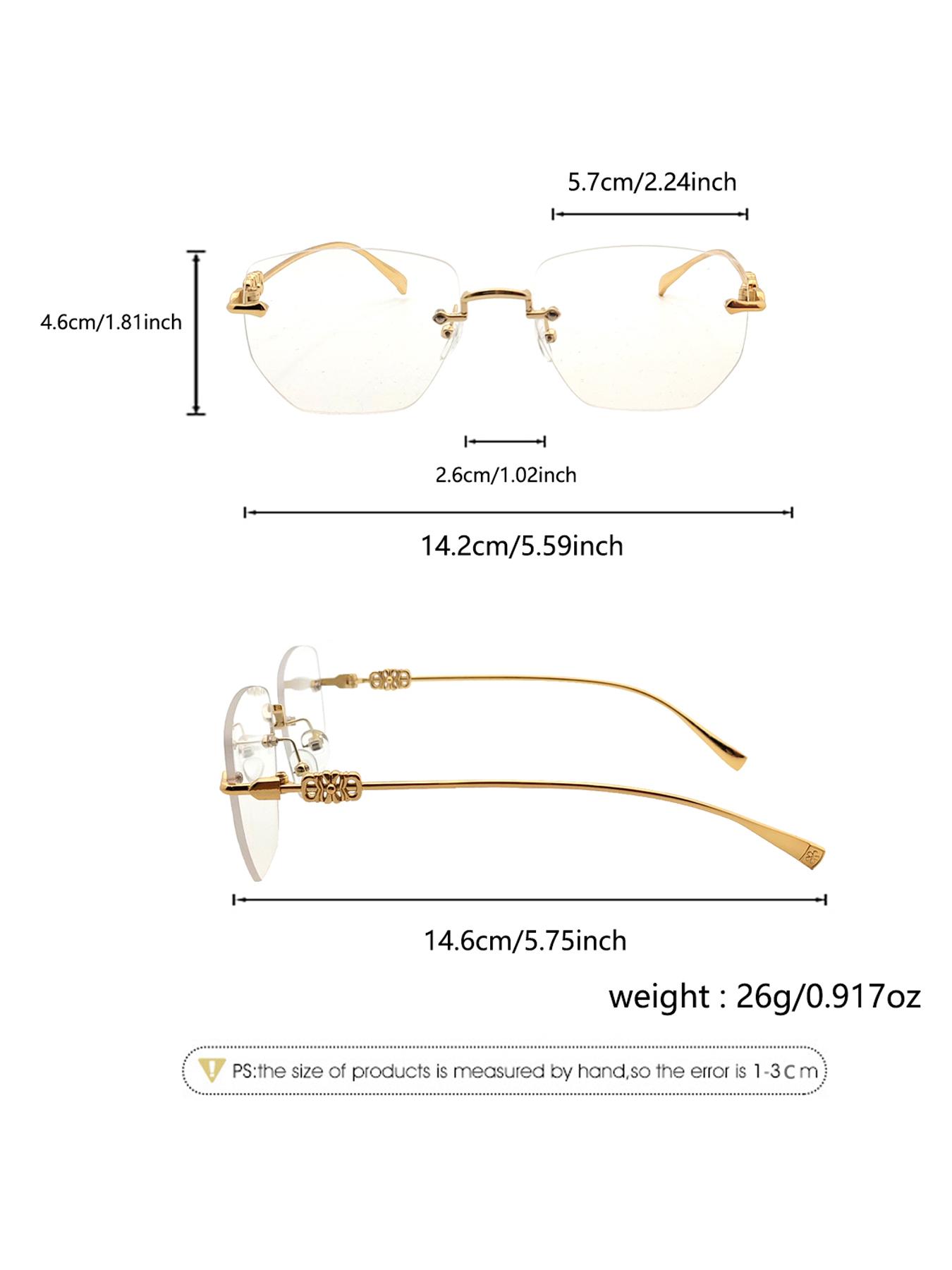 Frameless Blue Light Blocking Glasses, Lightweight Business Style, No Prescription Women's Eyeglasses, Simple Design, Comfortable Wear, Anti Blue Glasses, Lightweight Eyewear