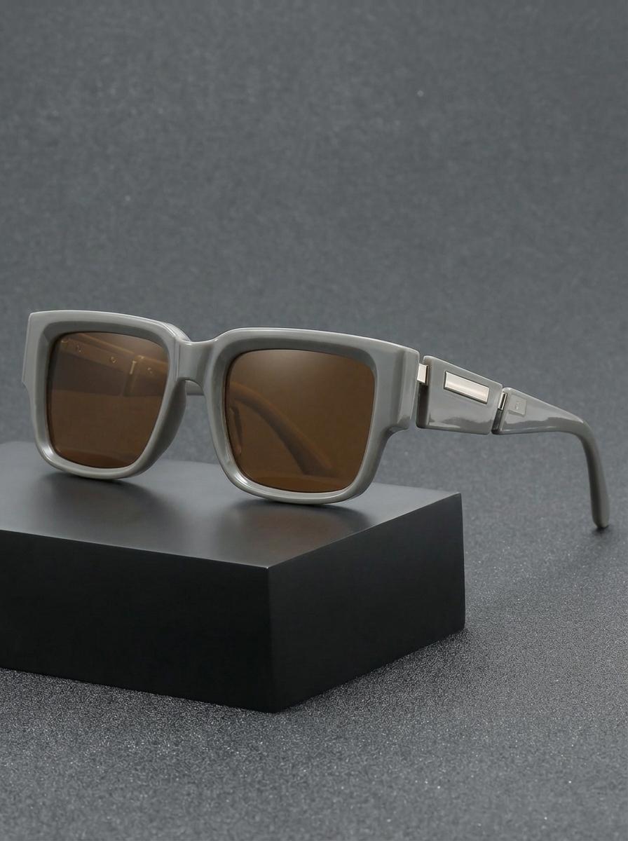 New Retro High-End Square Fashion Sunglasses, Unique Blue Thick Frame, Versatile Simple Personality, Stylish Unisex Eyewear