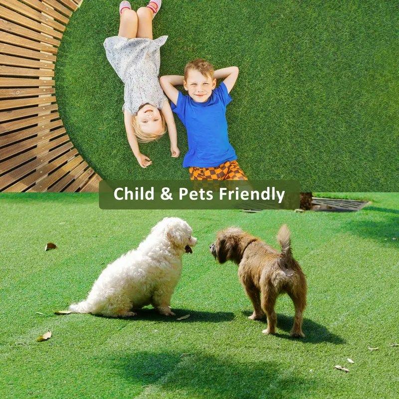 Artificial Grass Tiles Interlocking Turf Squares Deck 36 Pack -12"x12" Indoor Outdoor Faux Grass Rug with Drainage Holes-Fake Grass Tiles Self-draining for Garden Lawn Landscape Balcony Decoration