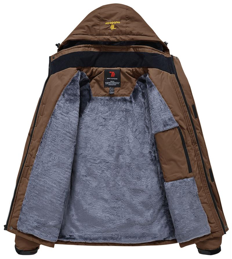 YSENTO Men's Waterproof Ski Snow Jacket 【Plus Size,S-XXXXL】Mountain Rain Jackets Fleece Outwear With Muti Pockets Winter Coat Outdoor Clothing  Windbreaker fits #Christmas gift #RED #UglyJacket Gamis Tops