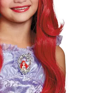 Princess Ariel Little Mermaid Girls' Wig Long Curly Red Wig for Women Characters Halloween Cosplay Wigs
