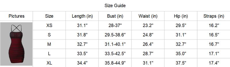 Spring Mesh Ruched Spaghetti Strap Criss Cross Backless Mini Bodycon Cami Dress