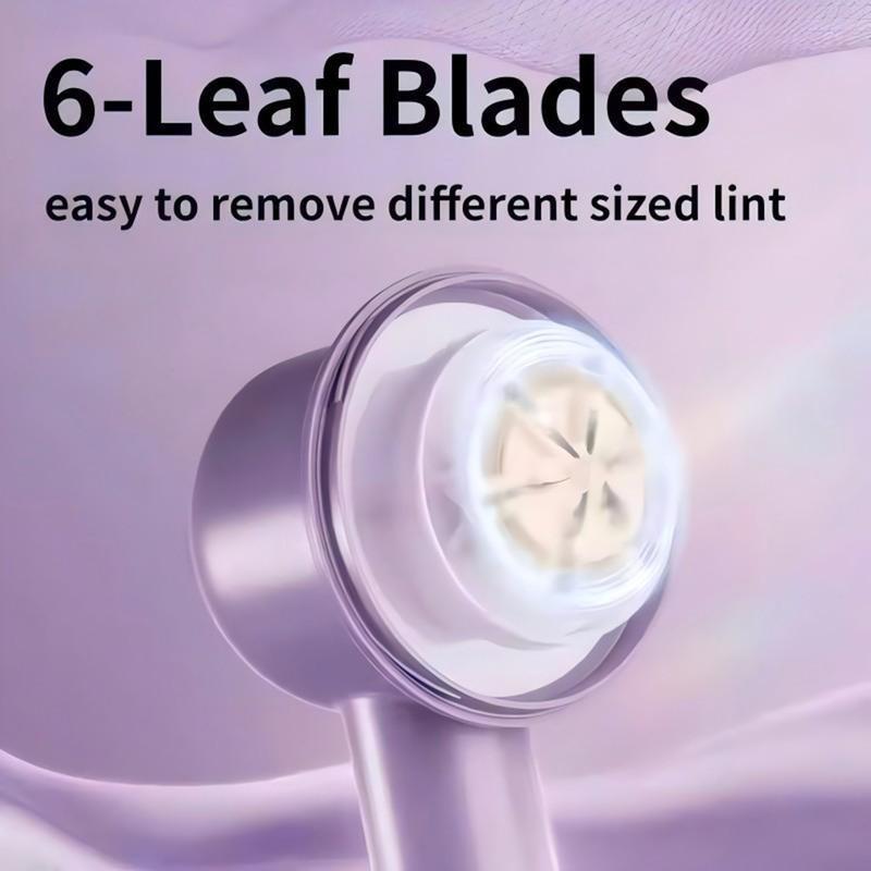 6-Pack Replaceable Blades Fabric Shaver, Rechargeable Portable Lint Remover with LED Display, Removes Pilling From Clothes, Furniture, and Blankets