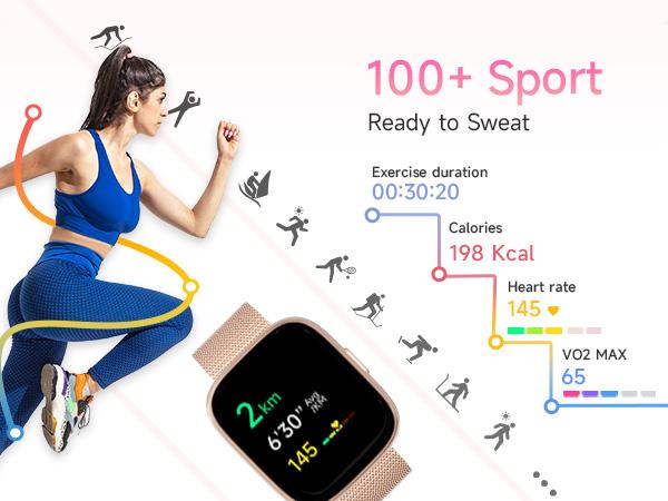 TOOBUR Smart Watch with Answer/Make Calls Fitness Activity Tracker with 100+ Sport Modes & 2 Bands, Sleep Monito，Smart Voice Assistant, Smart Watches for iOS, Android Watch, Ideal Birthday & Holiday Gifts For Men Women
