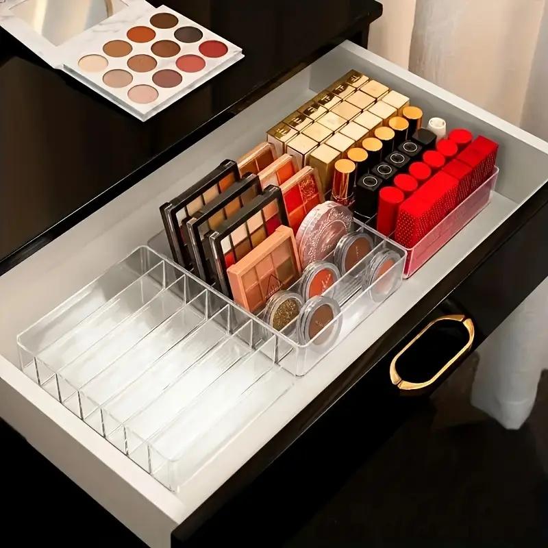 8-Cell Transparent Plastic Cosmetic Storage Box, Lipstick and Eye Shadow Rack, Bathroom Necessities Cosmetics Storage Tray