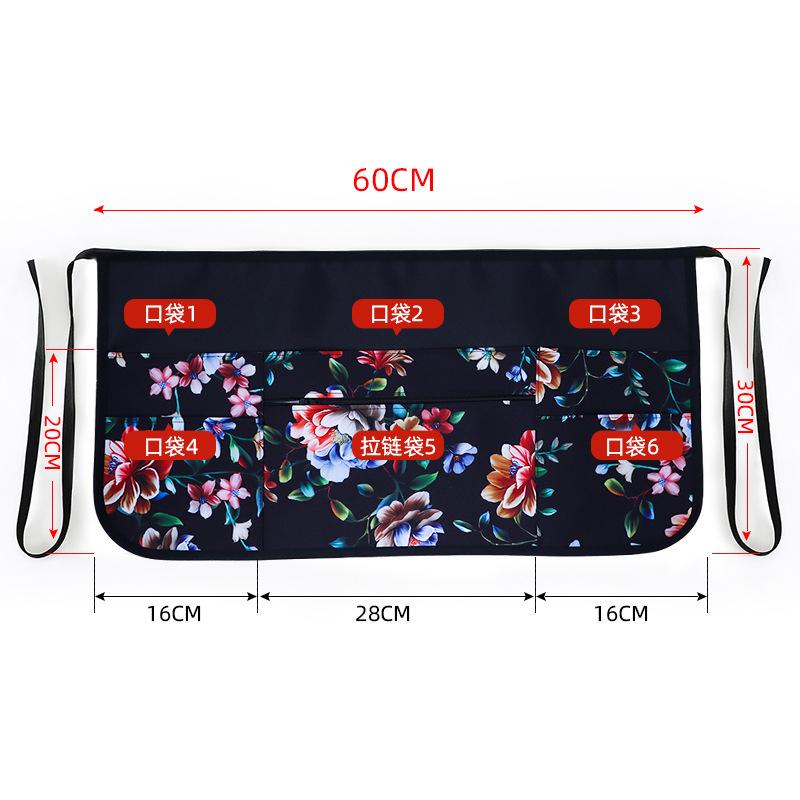 Solid Color Server Apron with Pocket, 1 Count Waiter Half Apron, Work Short Apron, Kitchen Cooking Aprons for Kitchen & Restaurant & Bar, Baking & Cooking Accessories