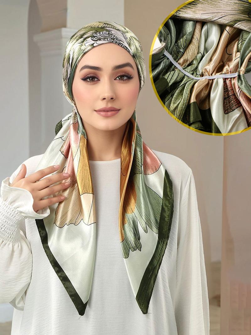 Elegant Satin Hijab Scarf, Soft Breathable Fabric, Easy Sweat Absorption, Perfect for Daily Wear, Elastic Fit Design Elegant Satin Hijab Scarf, Soft Breathable Fabric, Easy Sweat Absorption, Perfect for Daily Wear, Elastic Fit Design