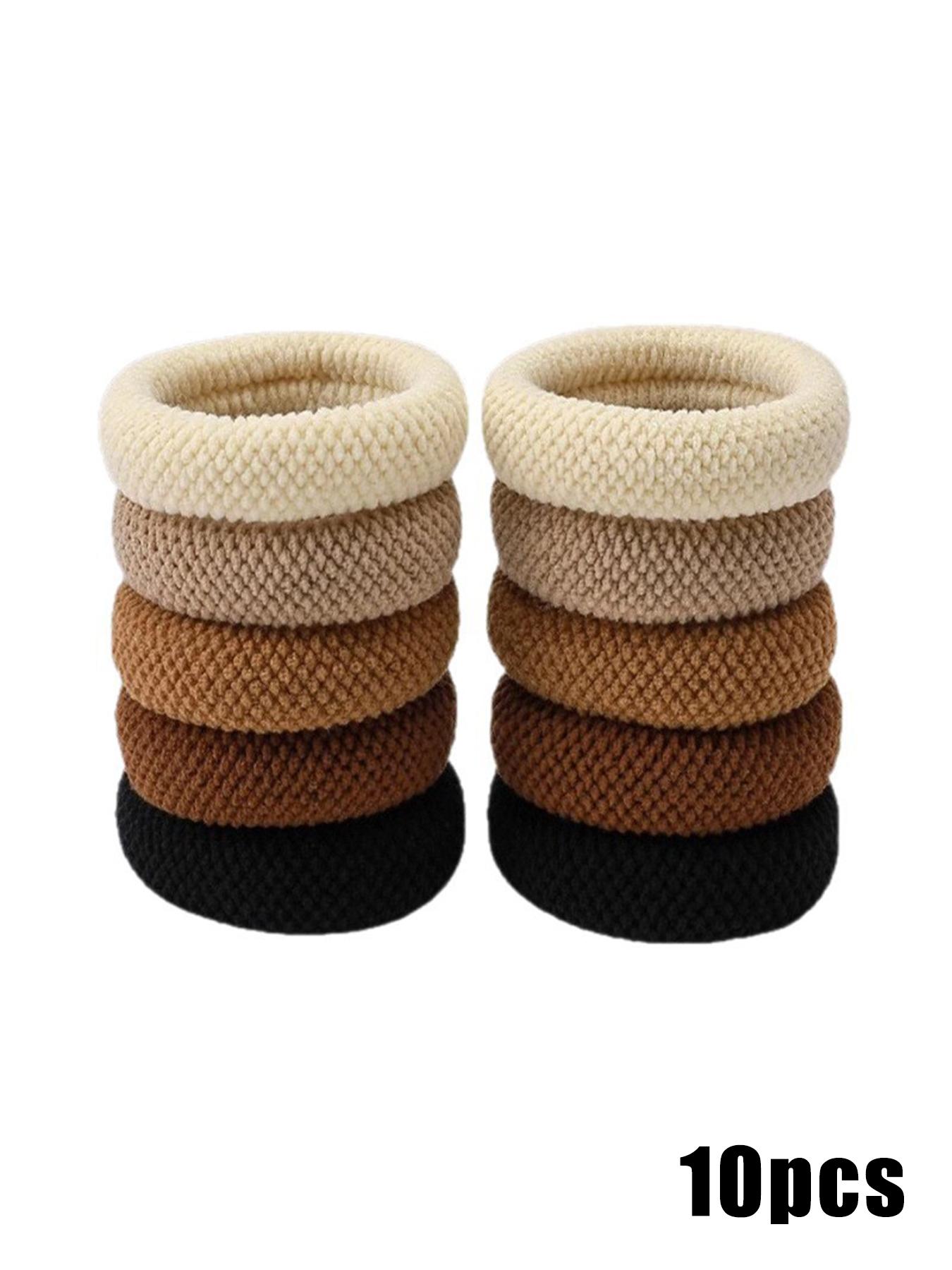10pcs Thick High Elasticity Rubber Bands Hair Ties for Women, Durable Towel Loop Hair Rope Headband, New Style Ponytail Holders, Scrunchies