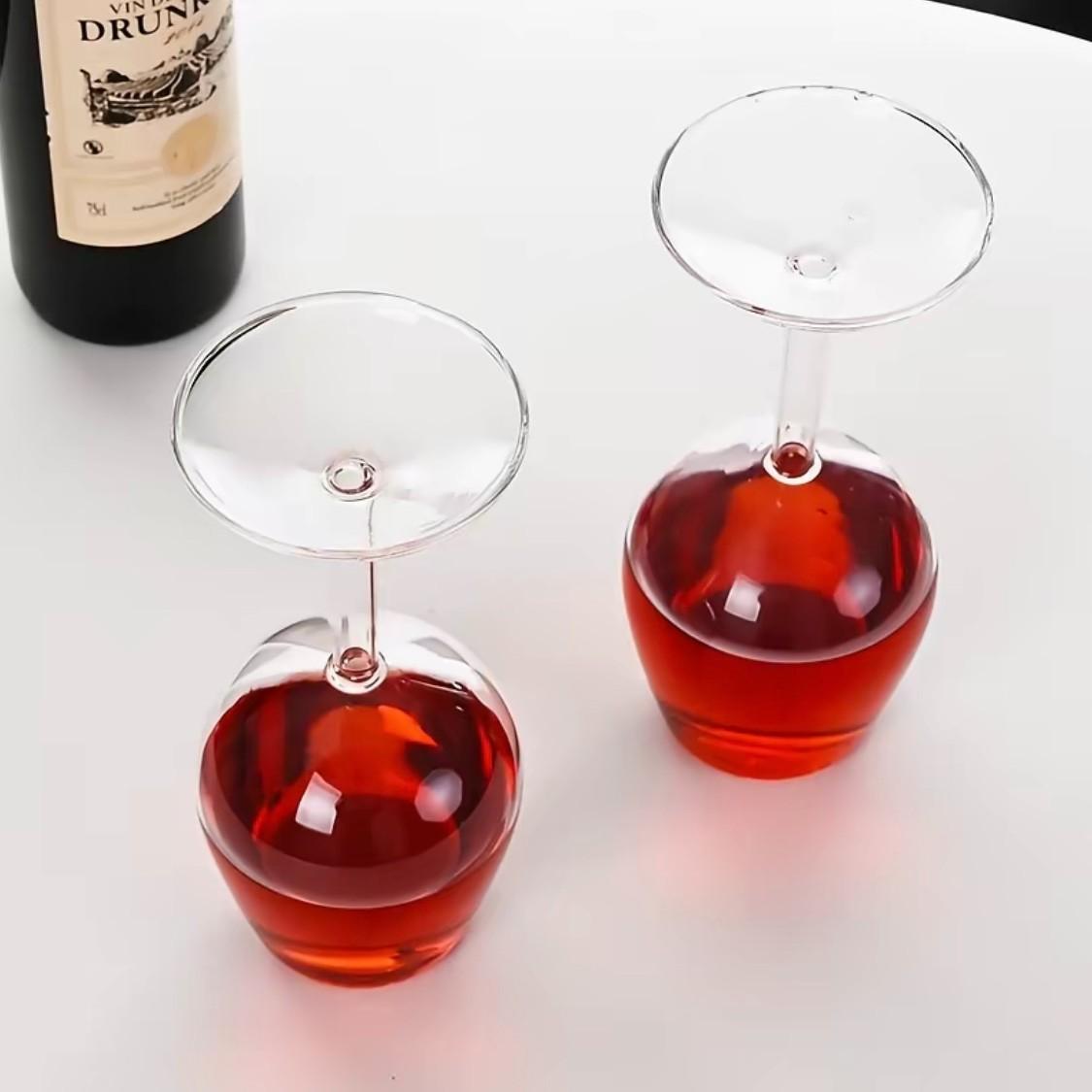 Creative Inverted Goblet Glass, Unique Upside-Down Champagne Flute ...