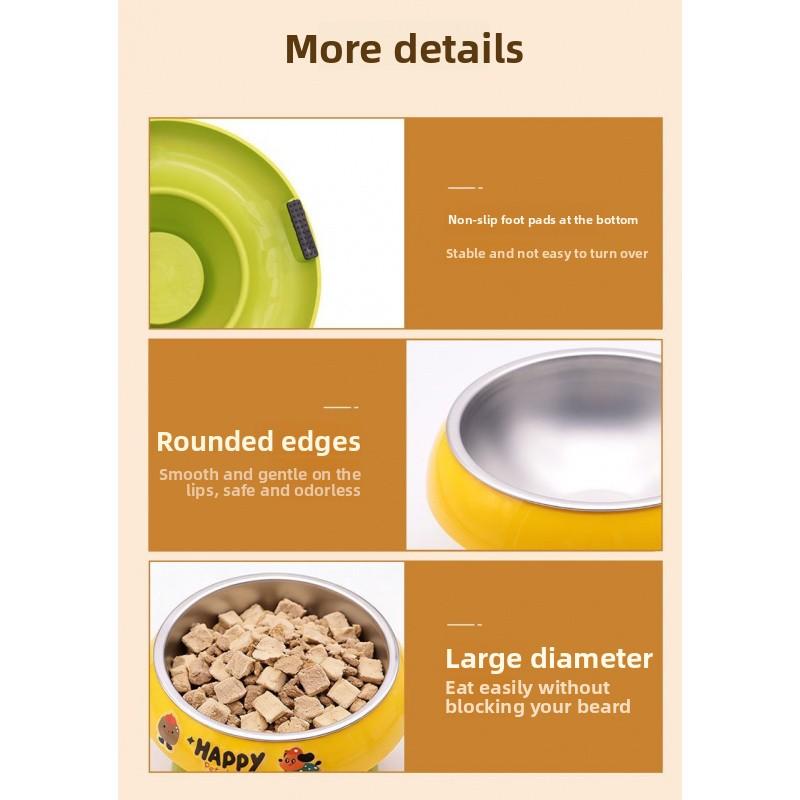 2-Pack Pet High-Booth Bowls, Stainless Steel Cat Bowl Dog Bowl Food Bowl, Cervical Protection Anti-Tip Water Bowl, Pet Supplies