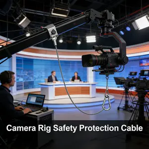 Stainless steel wire rope, Safety Rope for Stage Lights with Steel Wire Rope, Stainless Steel Lanyard Security Cable Kit with Snap Fastener, for Lighting, Hanging Light Objects & Theft Prevention, Prevent objects from falling