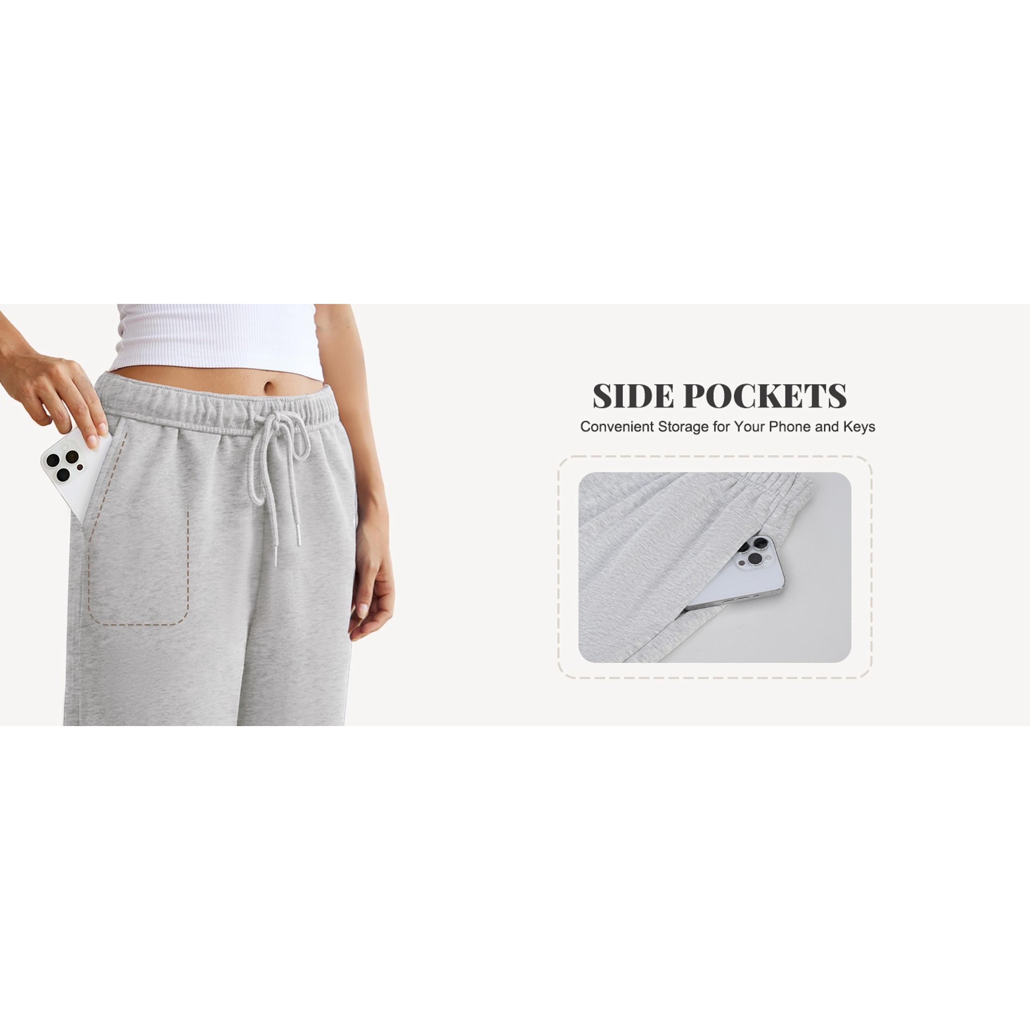 Women's Wide Leg Sweatpants with Interior Drawstring, Baggy Sweat PantsGift