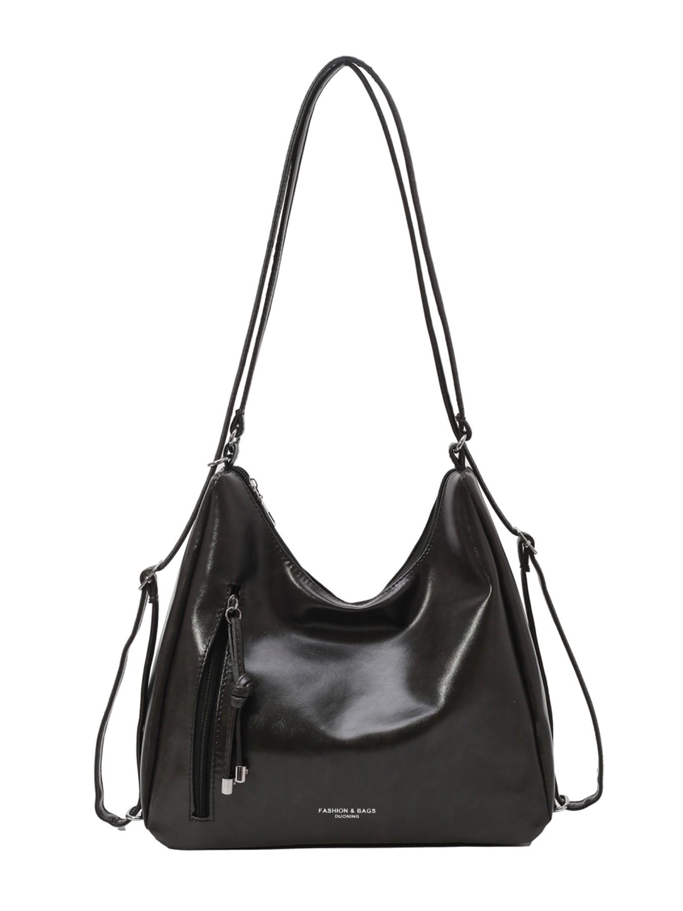 Simple and casual versatile texture shoulder bag, fashionable and personalized niche large capacity backpack, with external zipper pocket design, can accommodate tablets and headphones, suitable for commuting and shopping, Stylish Daypacks