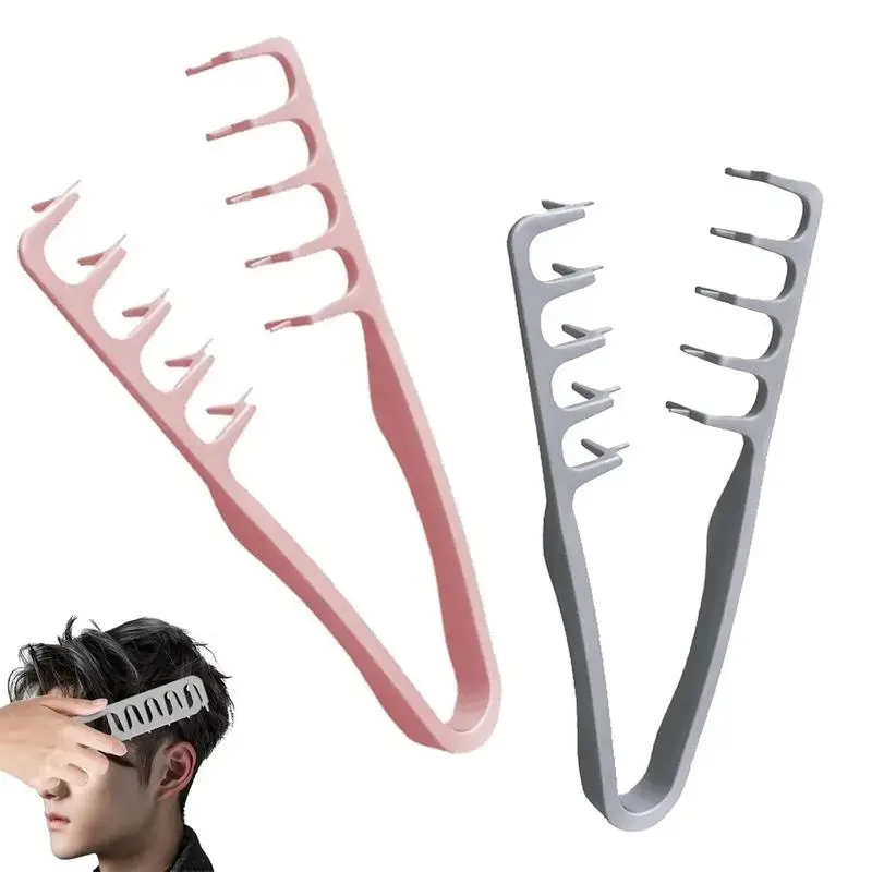 Adults' 2-Pack Hair Care Comb & StylingTool Set - ABS Durable Plastic TexturizingGrooming Combs for Textured, DamagedHair, Instant Root Lift & Volume,Unscented, Gray & Pink Couple Bundle